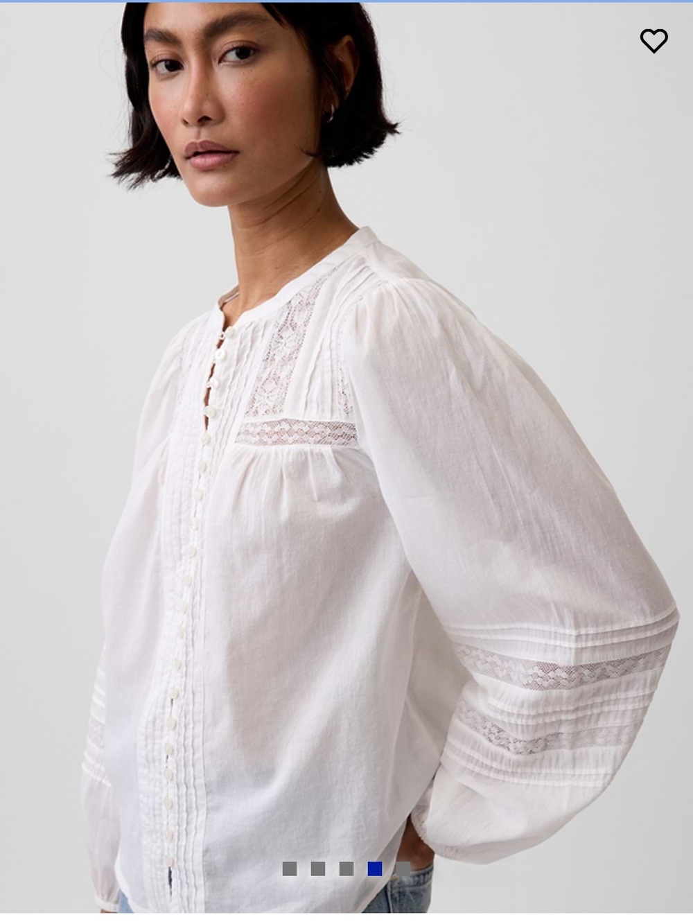 {GAP}: Lace-Trim Pintuck Top / M / NWT - Picture 4 of 7